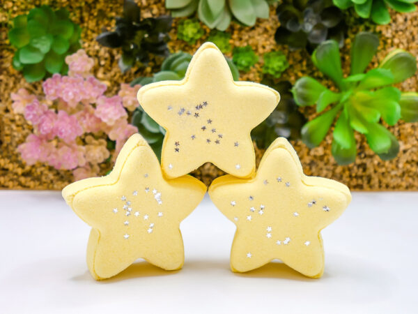 stack of yellow star-shaped bath bombs