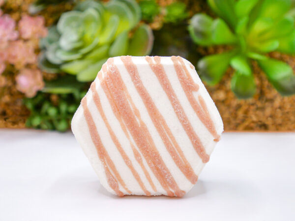 single unscented hexagonal-shaped bath bomb