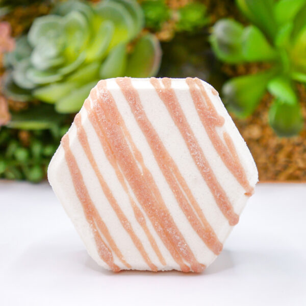 single unscented hexagonal-shaped bath bomb